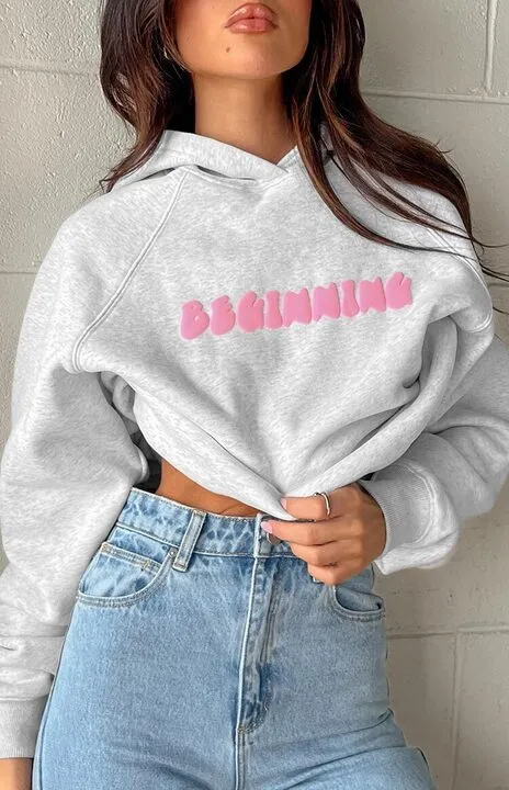 Beginning Grey Marl Bubble Hoodie sold by Beginning Boutique product image thumbnail 5