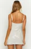 Marbelle White Sequin Mini Dress sold by Beginning Boutique