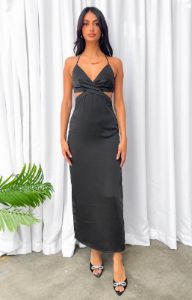 Amani Black Cut Out Maxi Dress sold by Beginning Boutique