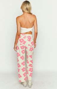 Mae White Floral Jeans sold by Beginning Boutique