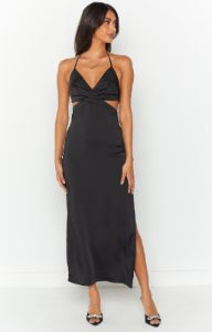 Amani Black Cut Out Maxi Dress sold by Beginning Boutique