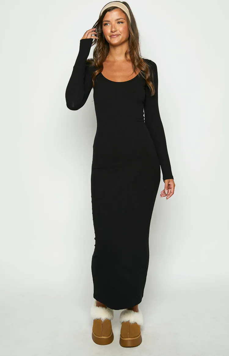 Lily Black Long Sleeve Maxi Dress sold by Beginning Boutique product image thumbnail 3