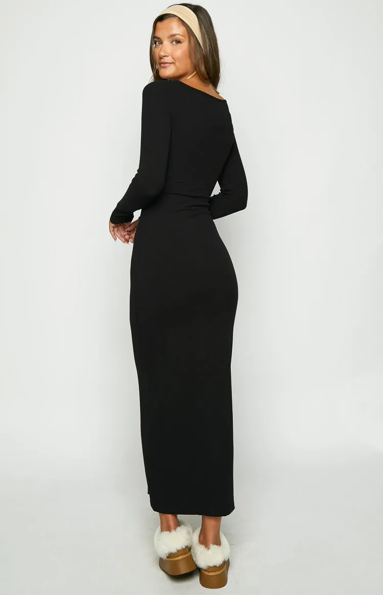 Lily Black Long Sleeve Maxi Dress sold by Beginning Boutique product image thumbnail 5