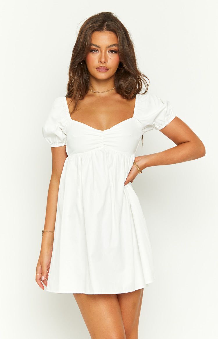 Love Me White Mini Dress sold by Beginning Boutique