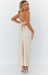Paras Champagne Maxi Dress sold by Beginning Boutique