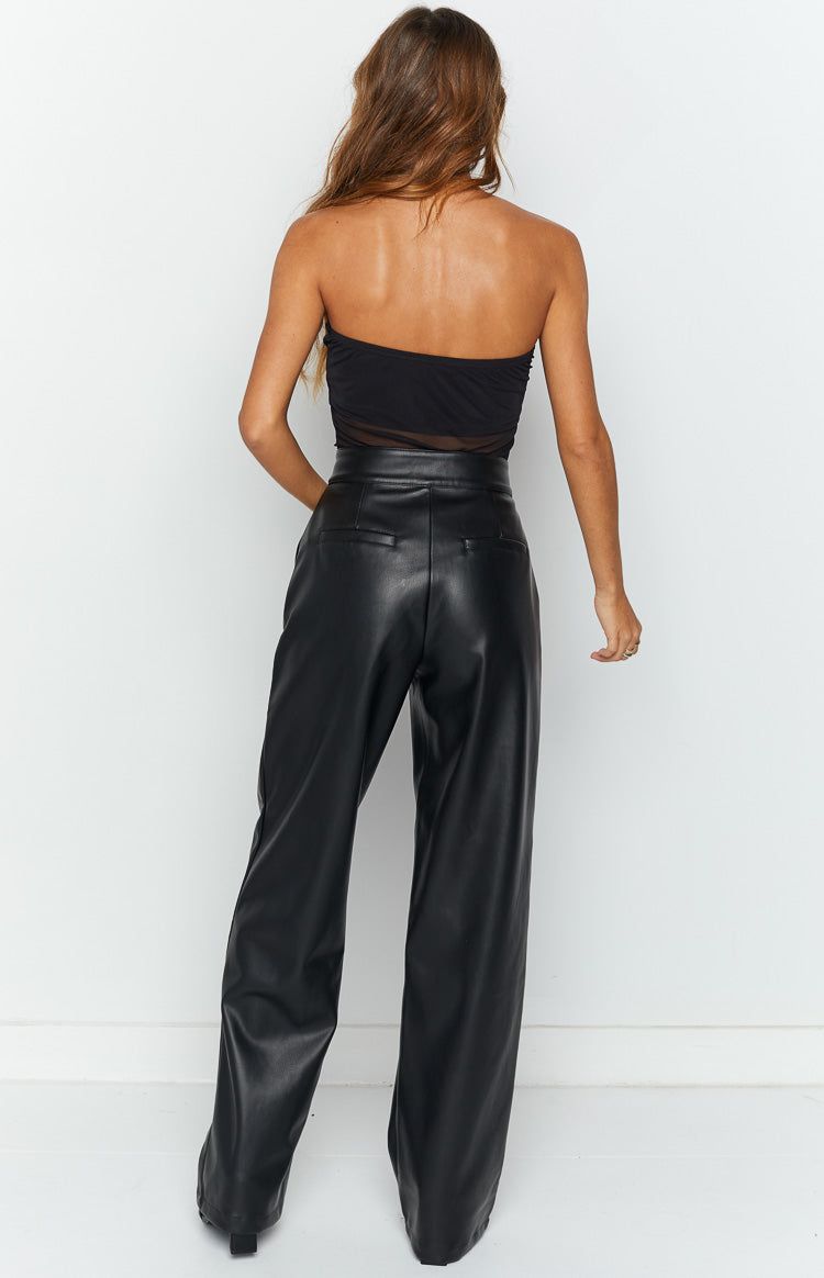 Kelsy Black Lace Up PU Pants sold by Beginning Boutique product image thumbnail 4