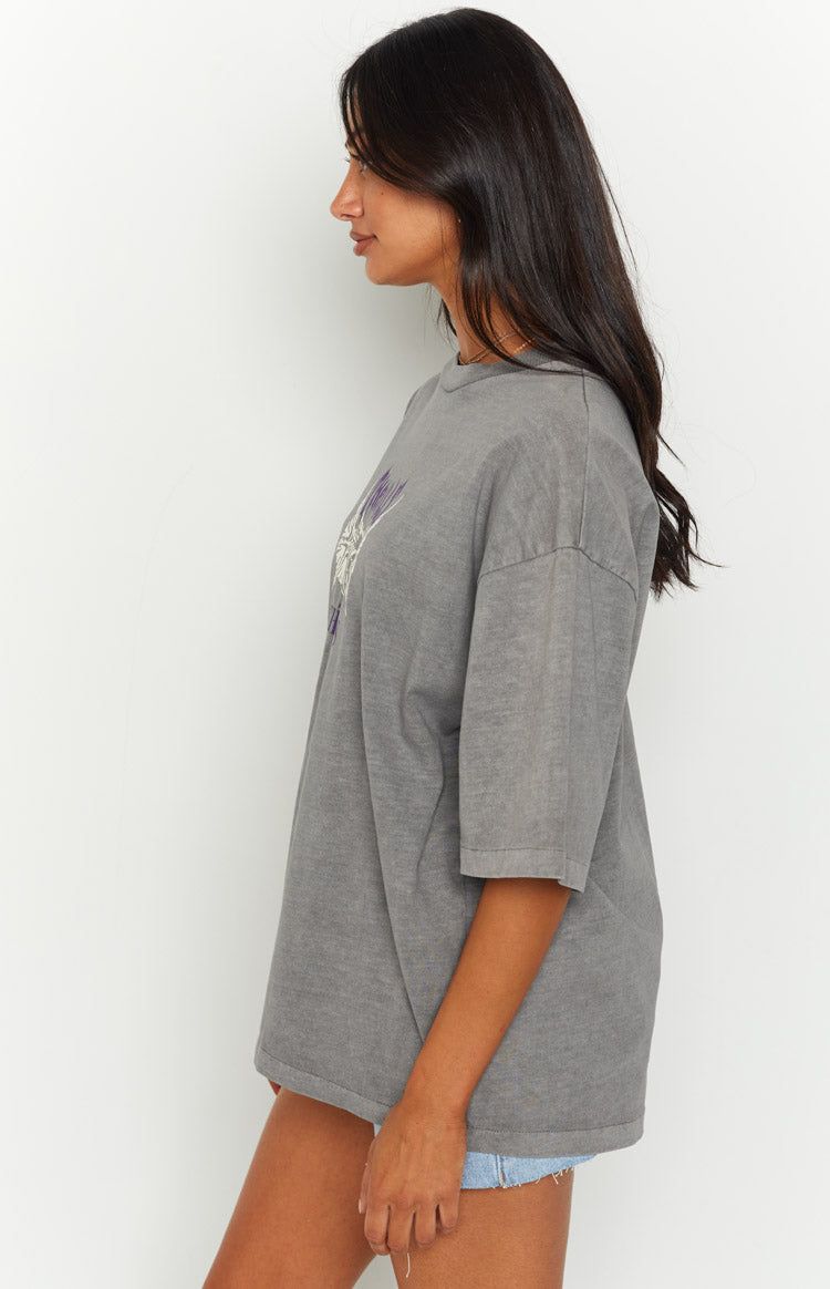 Thrills Chaos Skull Washed Grey Oversized Tee sold by Beginning Boutique product image thumbnail 4