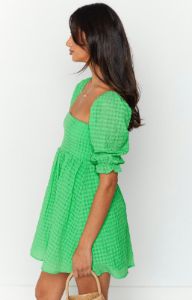 Rubi Green Babydoll Mini Dress sold by Beginning Boutique