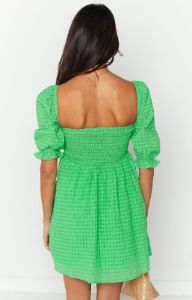 Rubi Green Babydoll Mini Dress sold by Beginning Boutique