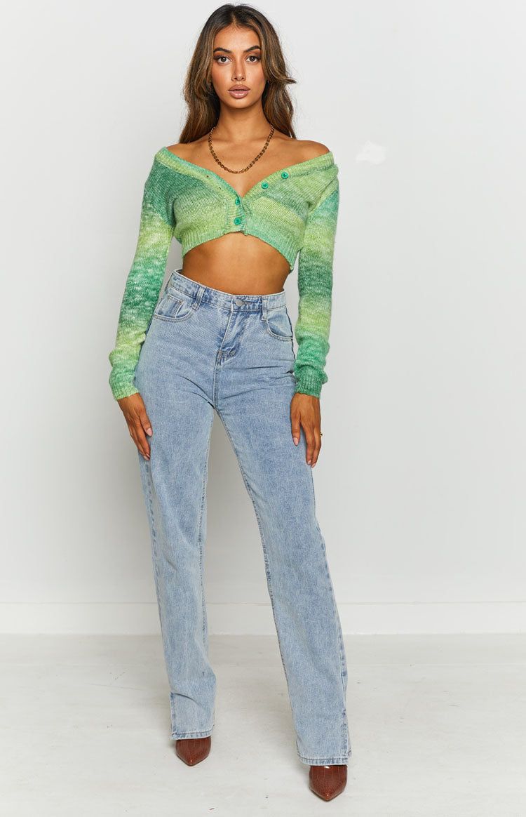 Viviana Spacedye Crop Cardigan Green sold by Beginning Boutique product image thumbnail 4