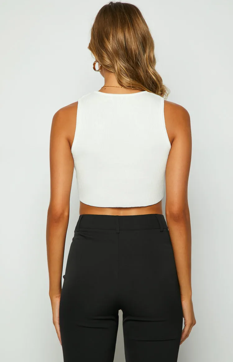 Aimee White Knit Crop Top sold by Beginning Boutique product image thumbnail 4