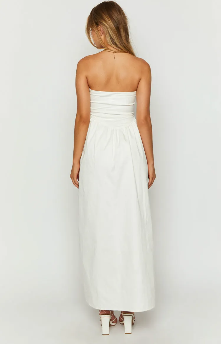 Jazlynn White Strapless Maxi Dress sold by Beginning Boutique product image thumbnail 5