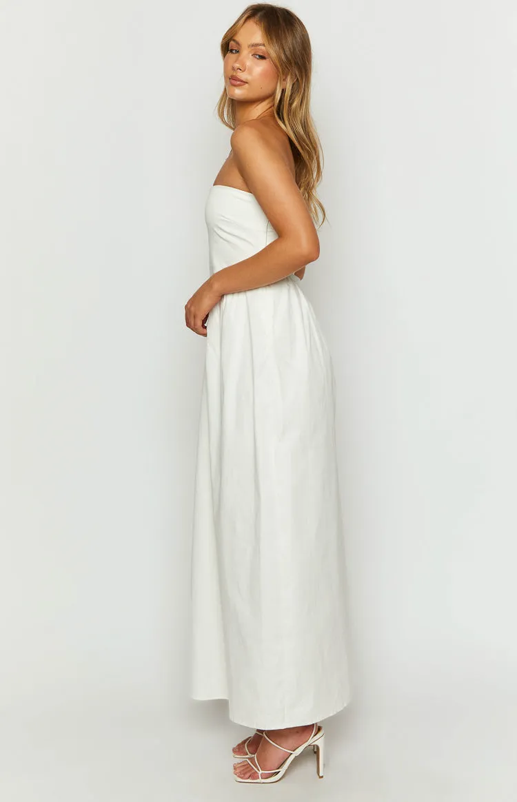 Jazlynn White Strapless Maxi Dress sold by Beginning Boutique product image thumbnail 4