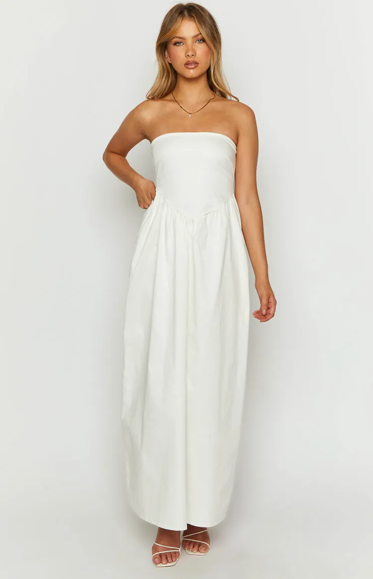 Jazlynn White Strapless Maxi Dress sold by Beginning Boutique product image thumbnail 3