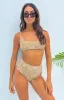 Thrills Mild Animal High Waisted Bikini Bottom Desert Gold sold by Beginning Boutique
