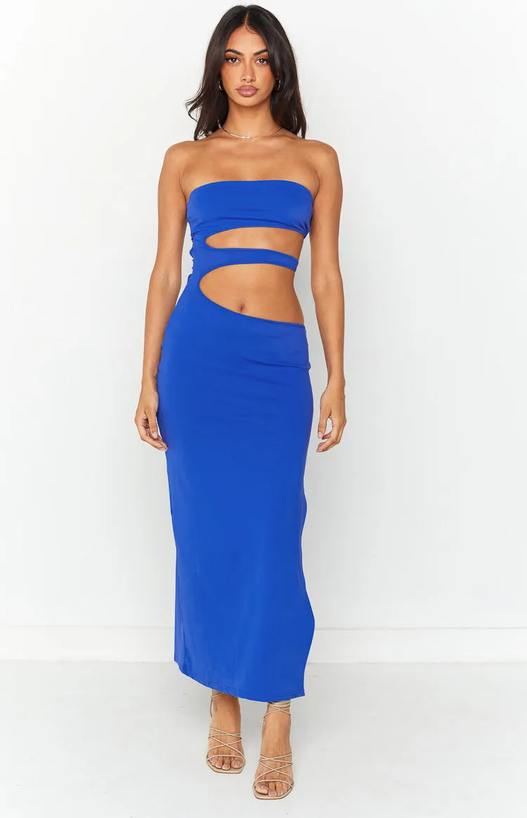 Nettie Electric Blue Midi Dress sold by Beginning Boutique product image thumbnail 3