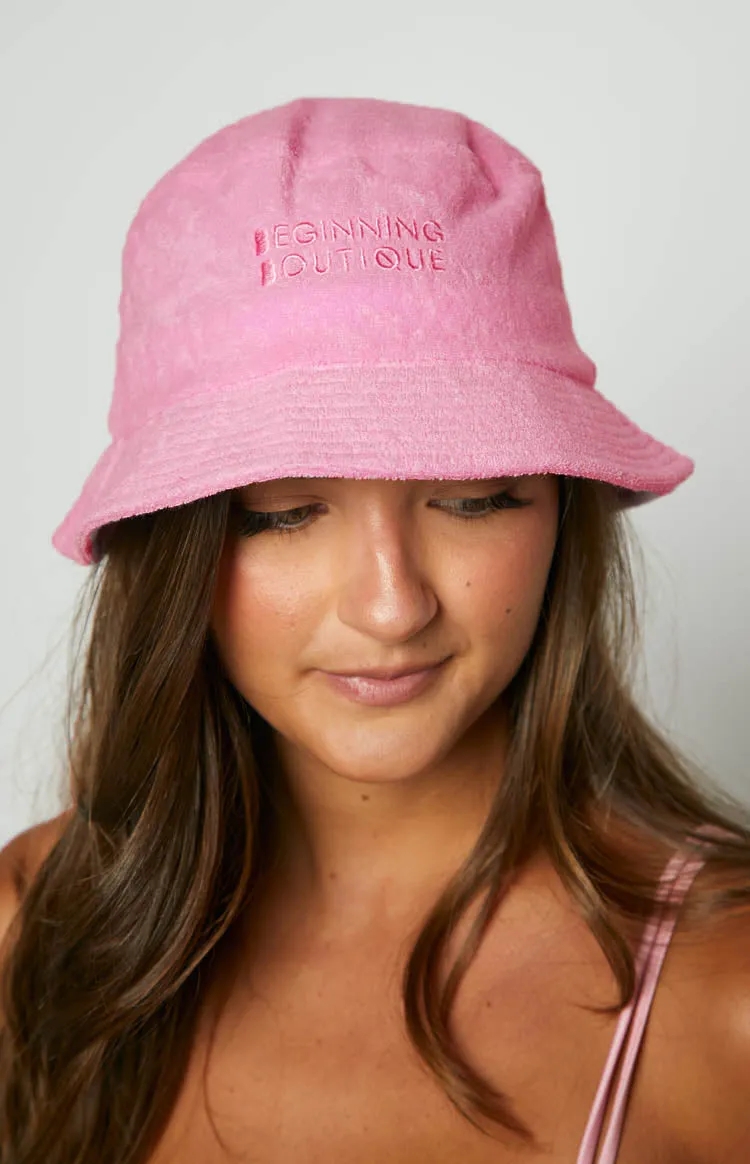 Beginning Pink Terry Towel Bucket Hat sold by Beginning Boutique product image thumbnail 5