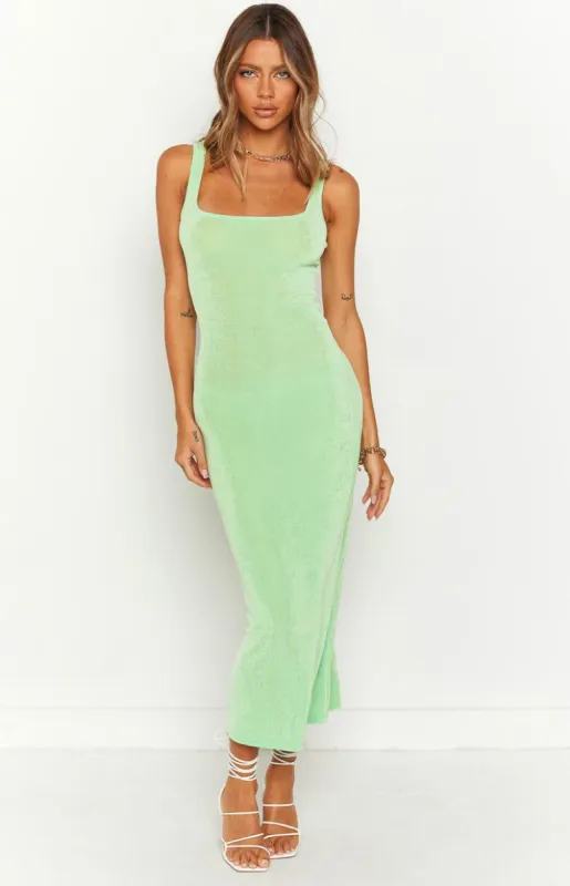 Saige Green Midi Dress sold by Beginning Boutique