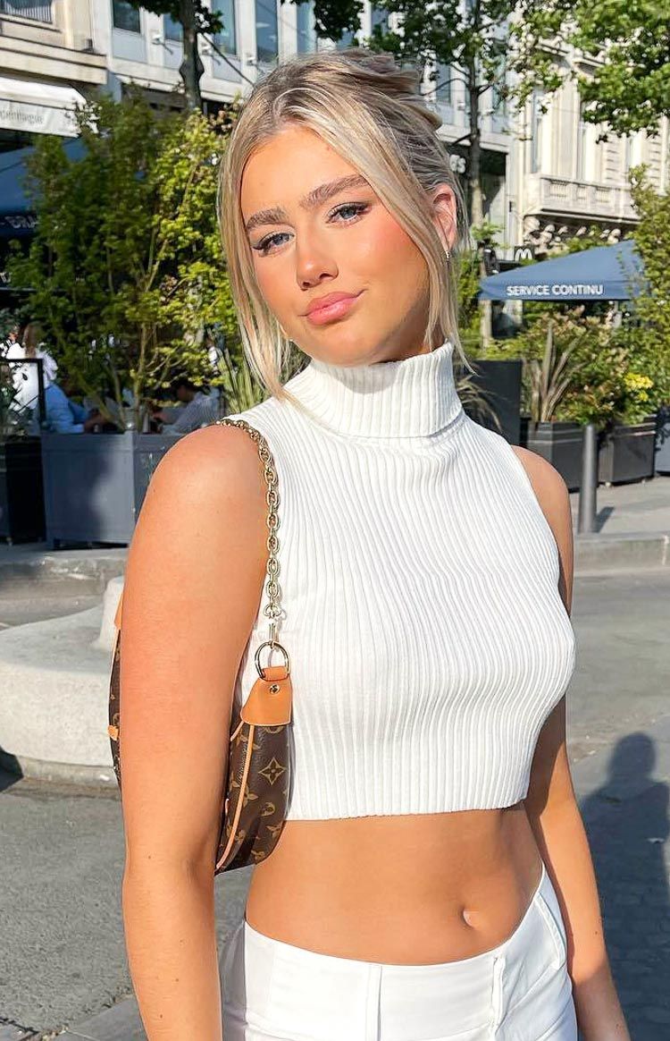 Halo White Knit Tank sold by Beginning Boutique