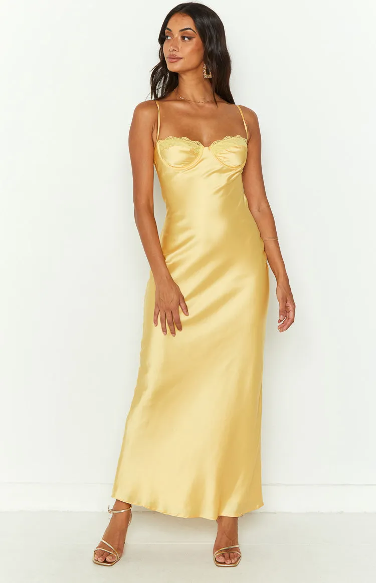 Mariana Yellow Lace Bust Midi Dress sold by Beginning Boutique product image thumbnail 2