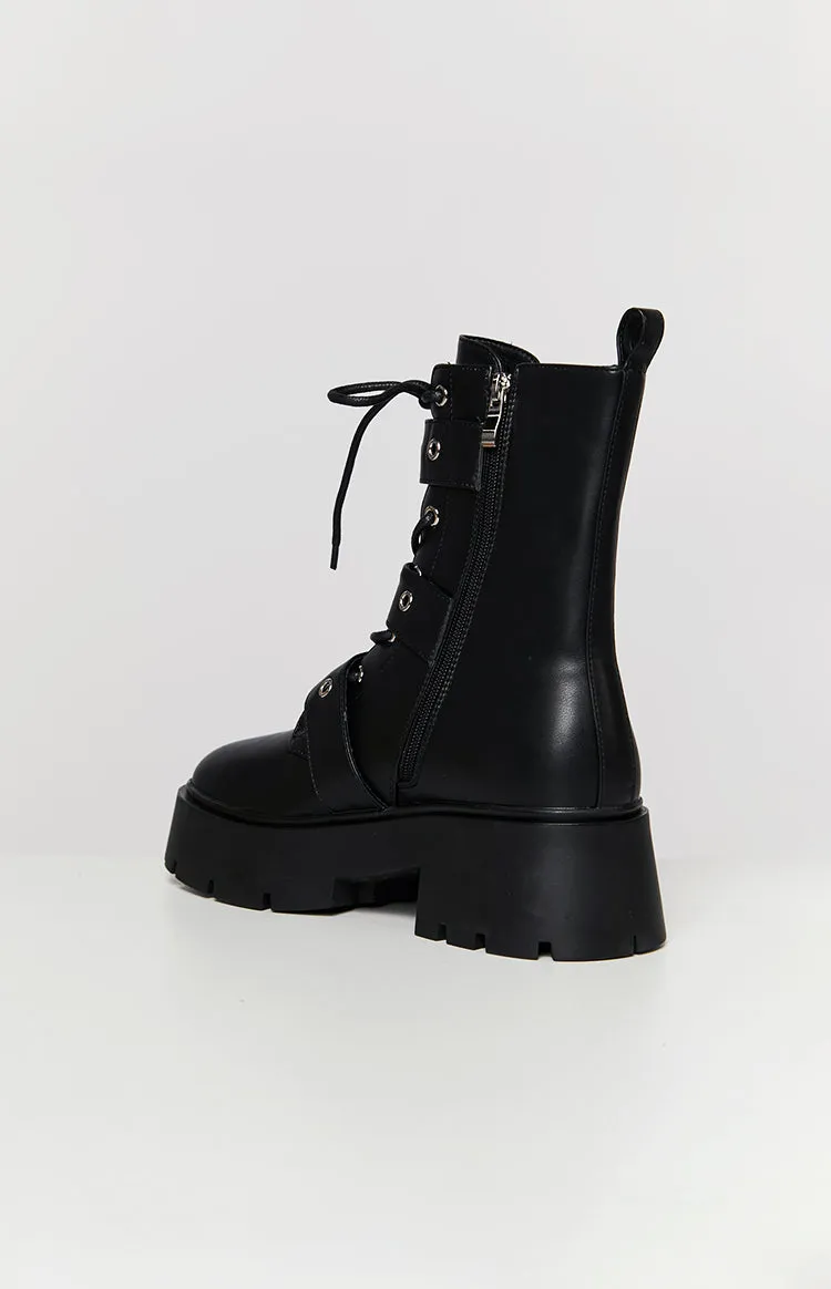 Billini Xyola Black Buckle Up Boots sold by Beginning Boutique product image thumbnail 4