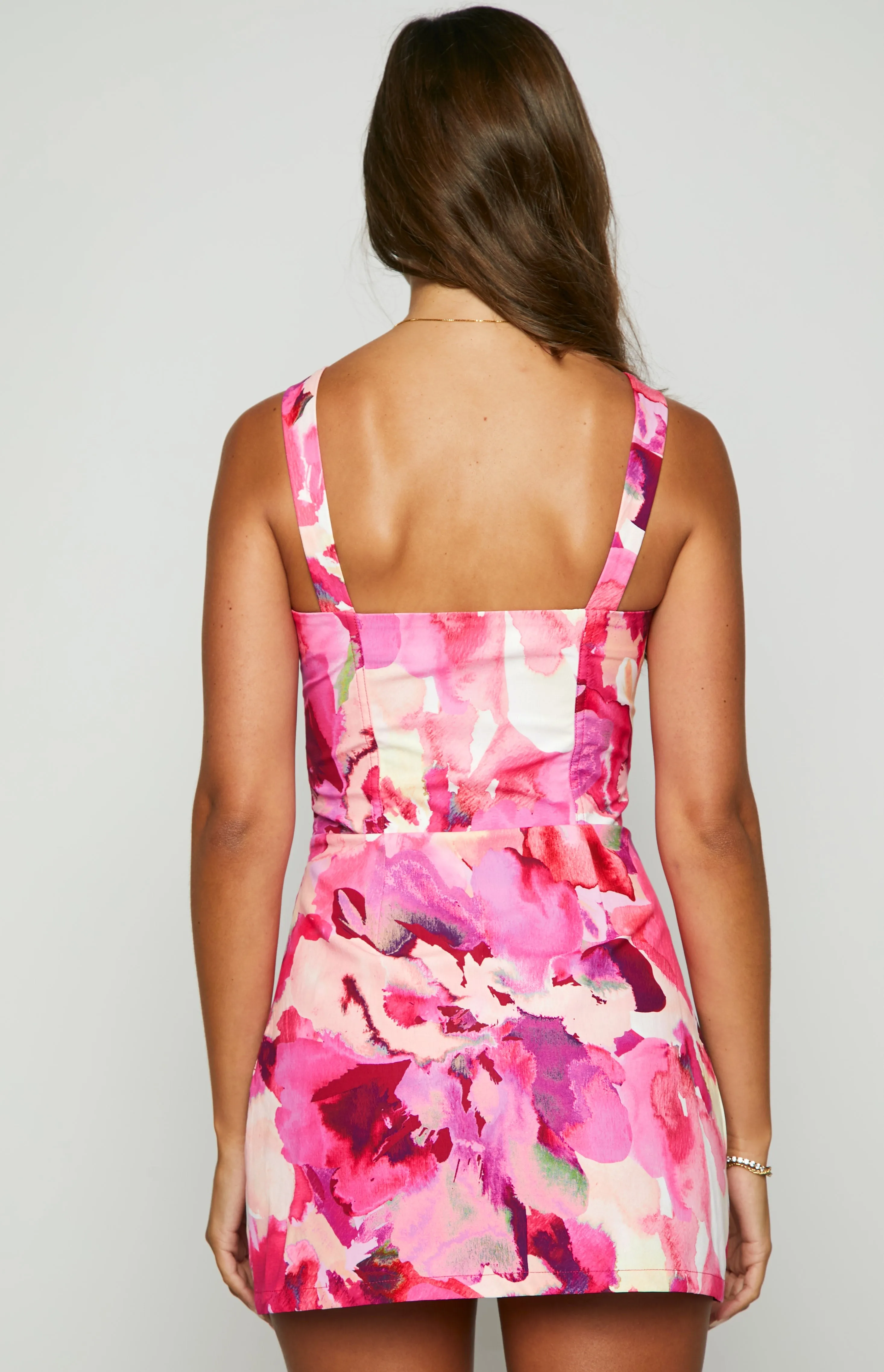 Chase Pink Floral Mini Dress sold by Beginning Boutique product image thumbnail 5