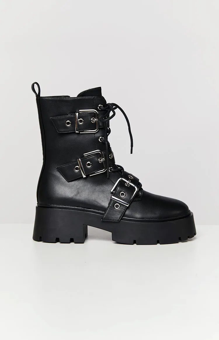 Billini Xyola Black Buckle Up Boots sold by Beginning Boutique product image thumbnail 5