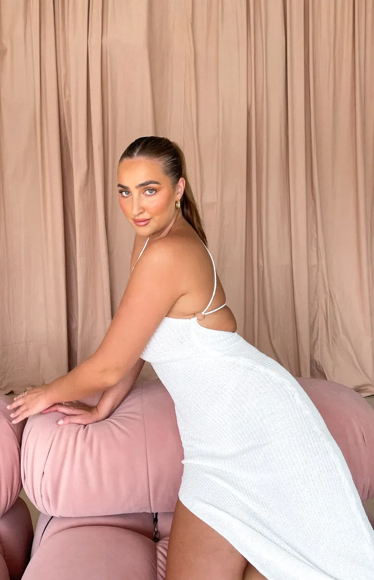 Delaney White Knit Midi Dress sold by Beginning Boutique product image thumbnail 4