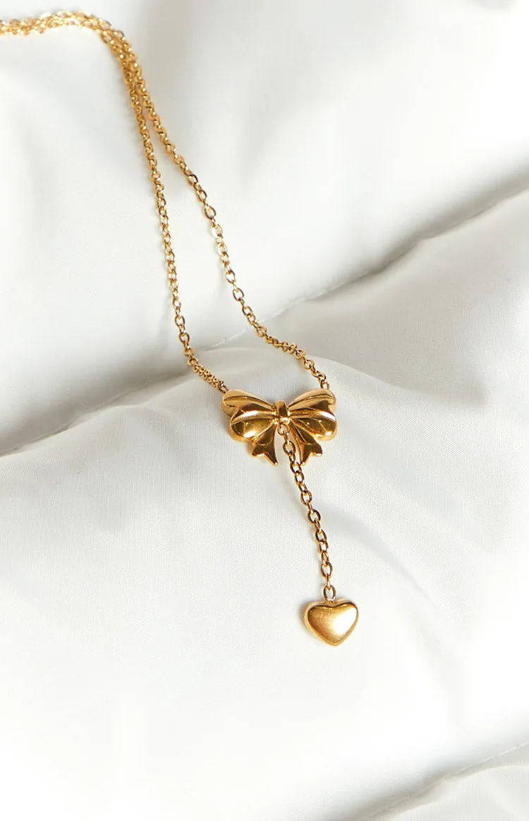 Vincent Gold Bow Necklace sold by Beginning Boutique product image thumbnail 3