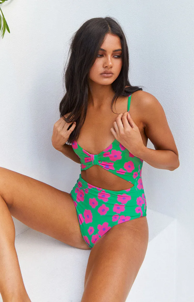 9.0 Swim Jada Cut Out One Piece Green Floral sold by Beginning Boutique product image thumbnail 3