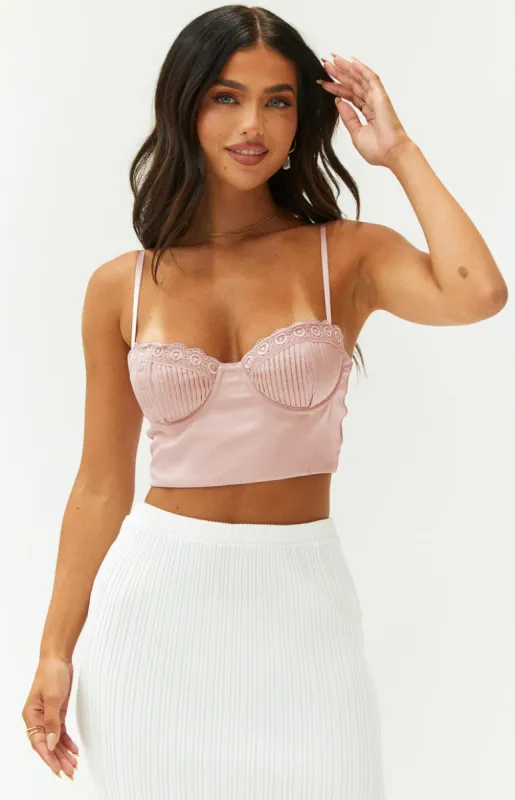 Katie Pink Crop Top sold by Beginning Boutique