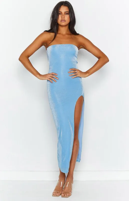 Adira Blue Maxi Dress sold by Beginning Boutique