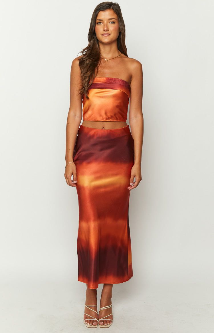 Esme Sunset Print Maxi Skirt sold by Beginning Boutique product image thumbnail 2