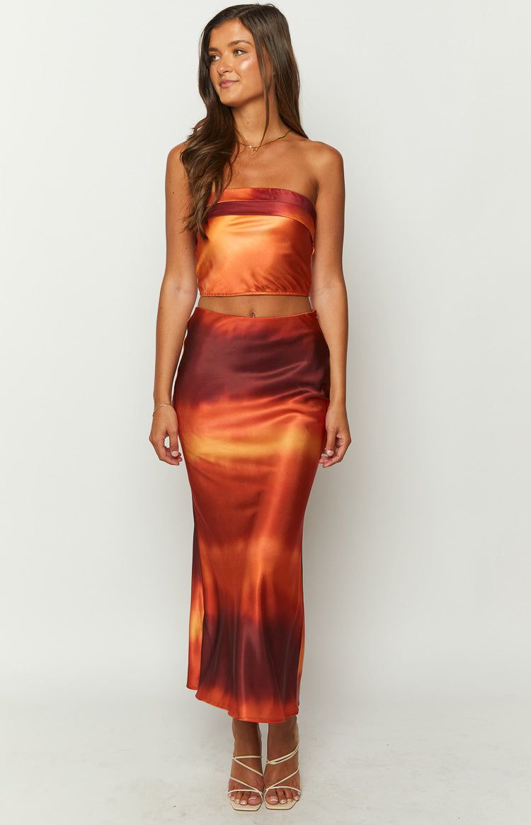 Esme Sunset Print Maxi Skirt sold by Beginning Boutique product image thumbnail 3