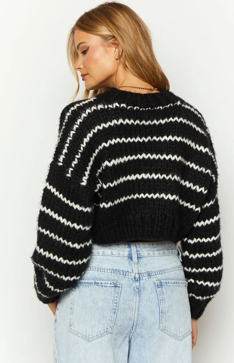 Belmont Black And White Striped Sweater sold by Beginning Boutique product image thumbnail 5