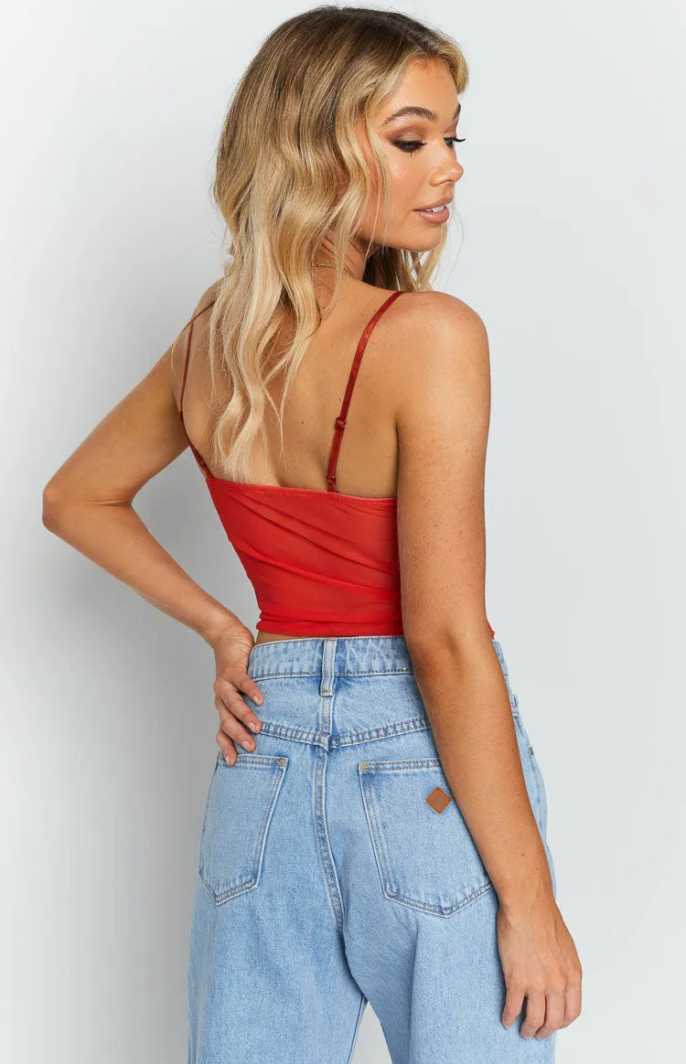 Kelsa Orange Lace Cami sold by Beginning Boutique product image thumbnail 4