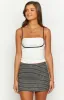 Twilight Grey Plaid Mini Skirt sold by Beginning Boutique