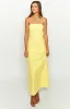 Summer Lemon Strapless Midi Dress sold by Beginning Boutique