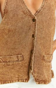 Lioness Hills Halter Stonewash Top sold by Beginning Boutique
