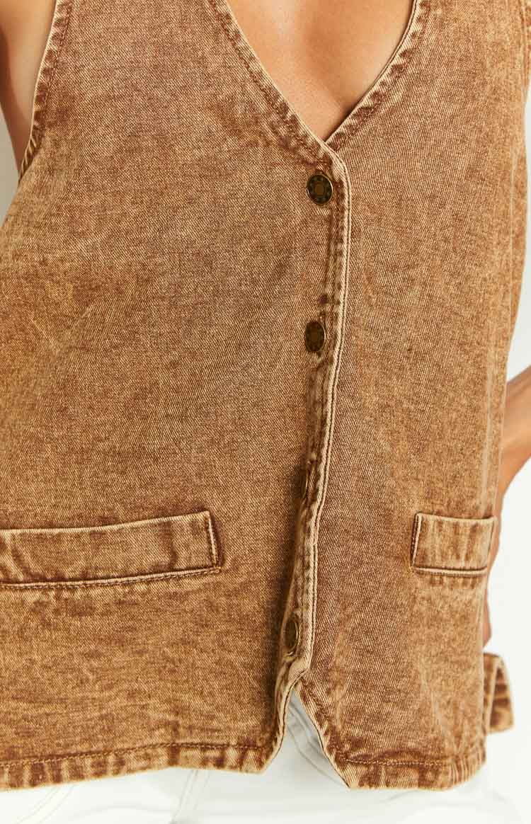 Lioness Hills Halter Stonewash Top sold by Beginning Boutique product image thumbnail 5