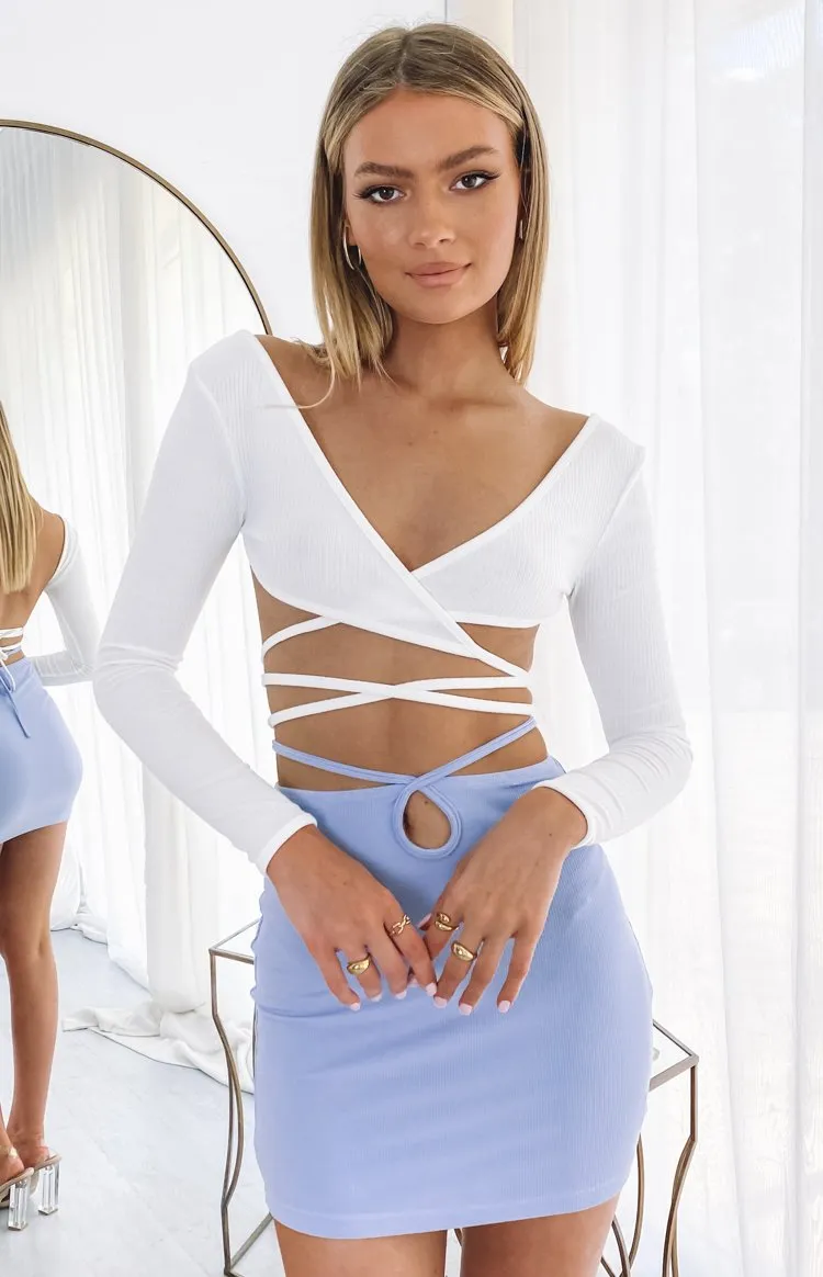 Bella Donna String Mini Skirt Blue sold by Beginning Boutique product image thumbnail 2