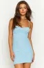 Caldwell Blue Mesh Mini Dress sold by Beginning Boutique