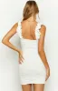 Seleni White Ruched Mini Dress sold by Beginning Boutique