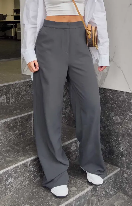 Seneca Slate High Waisted Pants made by Beginning Boutique