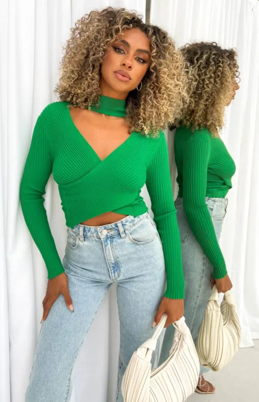 Esmeralda Green Long Sleeve Top sold by Beginning Boutique