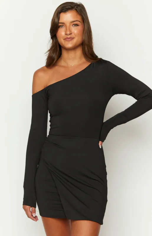 Antonio Black Long Sleeve Mini Dress sold by Beginning Boutique