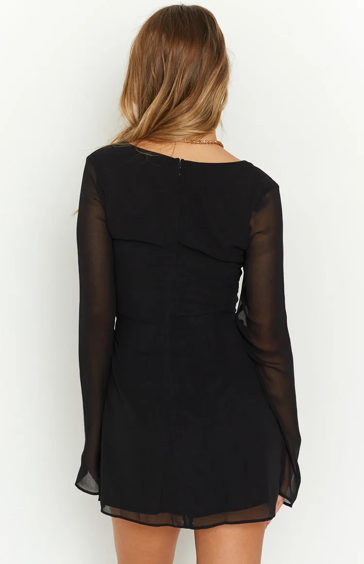 Lucy Black Long Sleeve Mini Dress sold by Beginning Boutique product image thumbnail 5