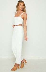 Mason White Midi Skirt sold by Beginning Boutique
