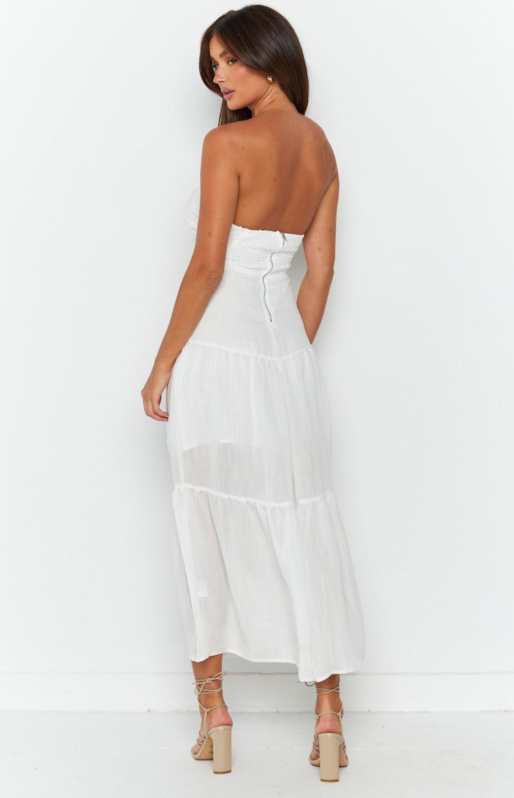 Martinez White Linen Midi Dress sold by Beginning Boutique product image thumbnail 5