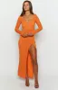 Celine Orange Knit Maxi Dress sold by Beginning Boutique